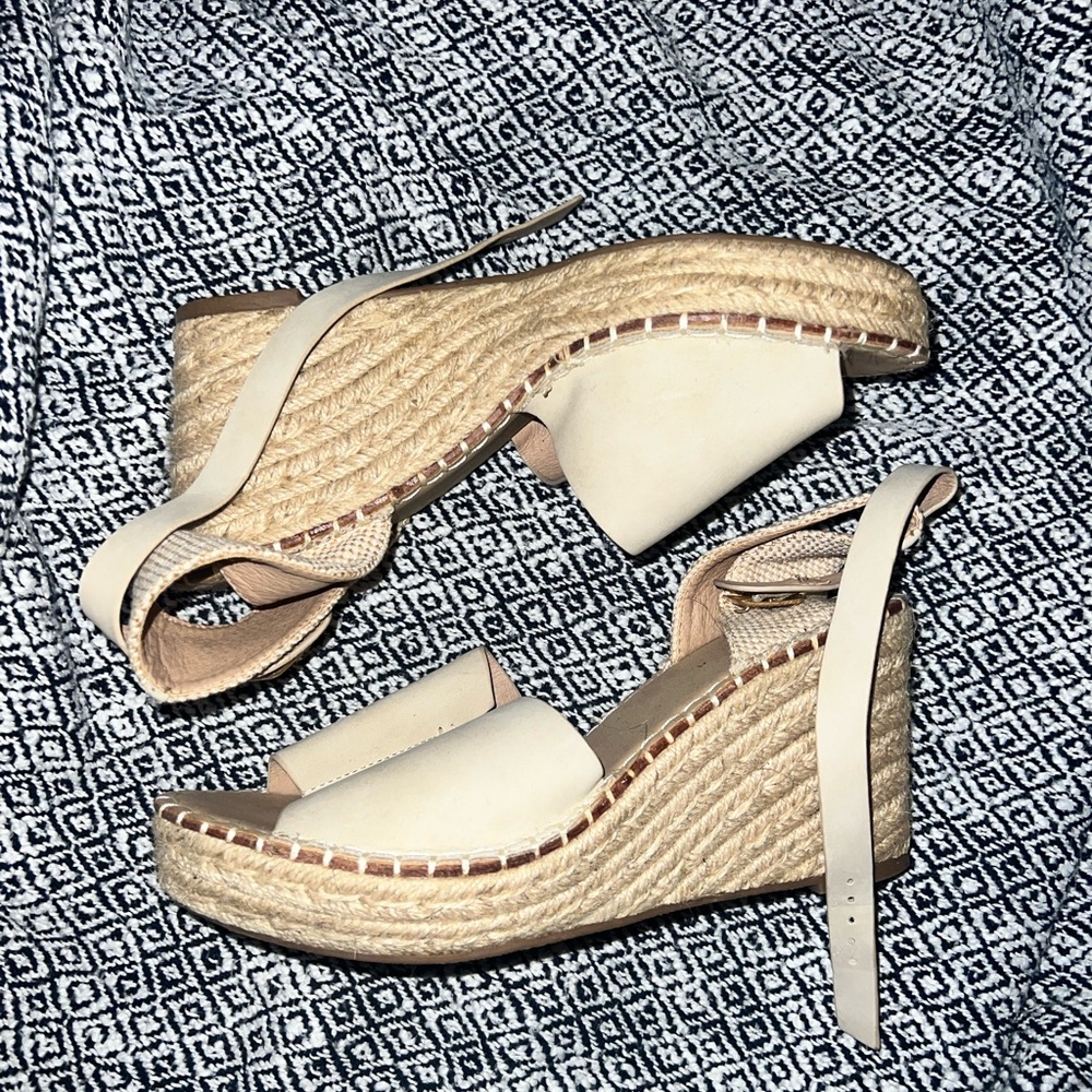 Size 9 wedges peep toe espadrilles